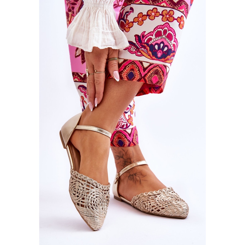 FM1 Sandalias Mujer Elegantes Planas Oro Sheia dorado 2