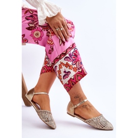 FM1 Sandalias Mujer Elegantes Planas Oro Sheia dorado 6