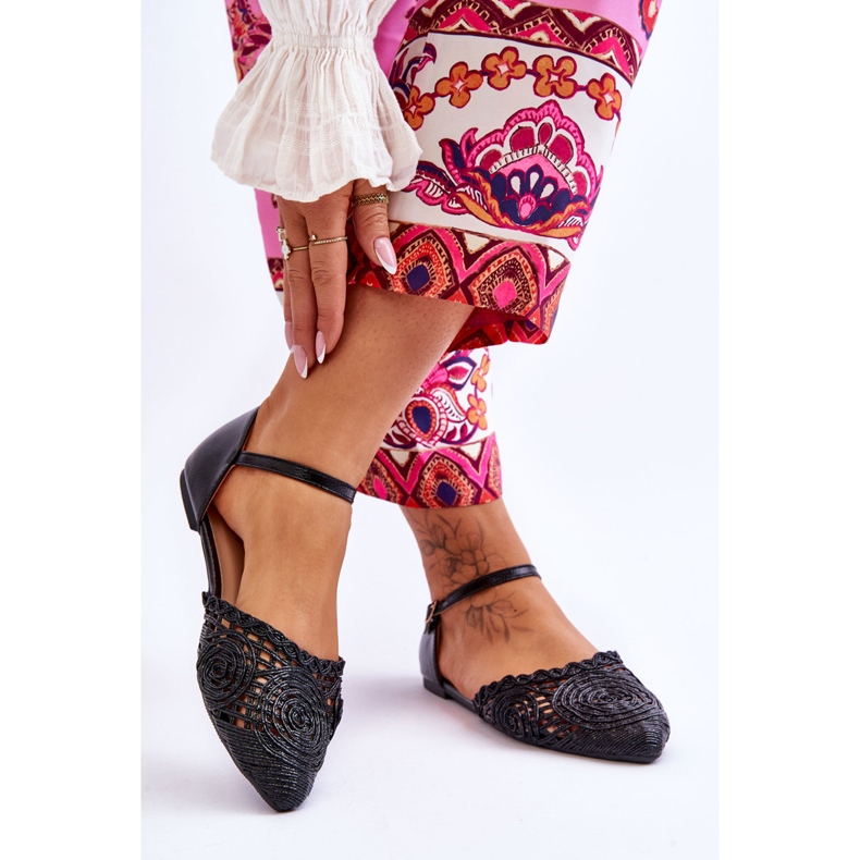 FM1 Sandalias Mujer Elegantes Planas Negras Sheia negro 2