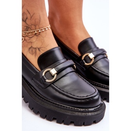 Mocasines De Mujer En Una Plataforma Masiva Calypso Negro 5