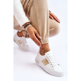 Zapatillas deportivas clásicas blancas y doradas Follow Me blanco 5