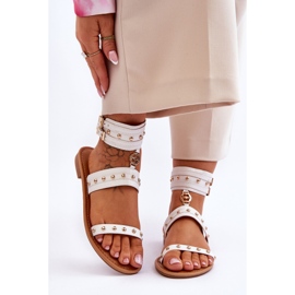FI1 Sandalias De Mujer Con Tachuelas Selina Blancas Unique blanco 1