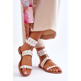 FI1 Sandalias De Mujer Con Tachuelas Selina Blancas Unique blanco 2