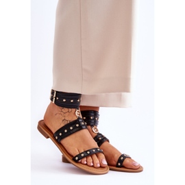 Sandalias De Mujer Con Tachuelas Unique Negro Selina 7