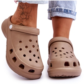 PG2 Sandalias Crocs De Espuma Con Suela Gruesa Beige Katniss 8