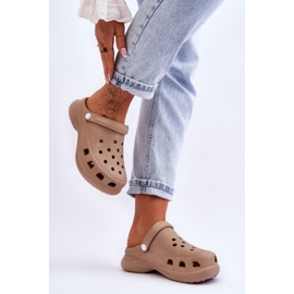 PG2 Sandalias Crocs De Espuma Con Suela Gruesa Beige Katniss 7