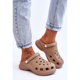 PG2 Sandalias Crocs De Espuma Con Suela Gruesa Beige Katniss 6