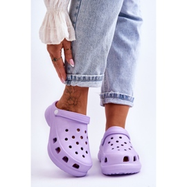 PG2 Pantuflas Crocs Foam Chunky Sole Morado Katniss violeta 4
