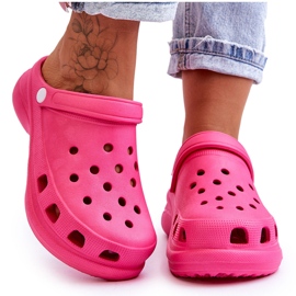 PG2 Sandalias Crocs De Espuma Con Suela Gruesa Rosa Oscuro Katniss rosado 8