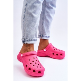 PG2 Sandalias Crocs De Espuma Con Suela Gruesa Rosa Oscuro Katniss rosado 5