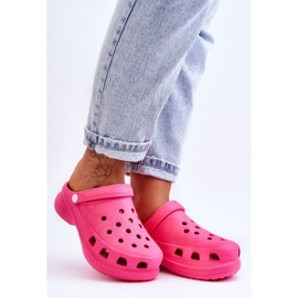 PG2 Sandalias Crocs De Espuma Con Suela Gruesa Rosa Oscuro Katniss rosado 3