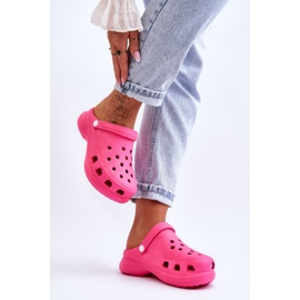 PG2 Sandalias Crocs De Espuma Con Suela Gruesa Rosa Oscuro Katniss rosado 7