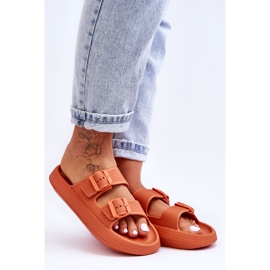 Sandalias Mujer Espuma Con Rayas Naranja Sharmen 3