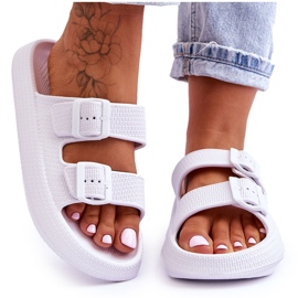 Pantuflas Mujer Espuma Con Rayas Blanco Sharmen 8