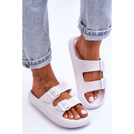 Pantuflas Mujer Espuma Con Rayas Blanco Sharmen 6