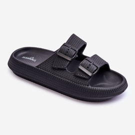 Pantuflas De Mujer De Espuma Con Rayas Negro Sharmen 1 Pantuflas De Mujer De Espuma Con Rayas Negro Sharmen 1