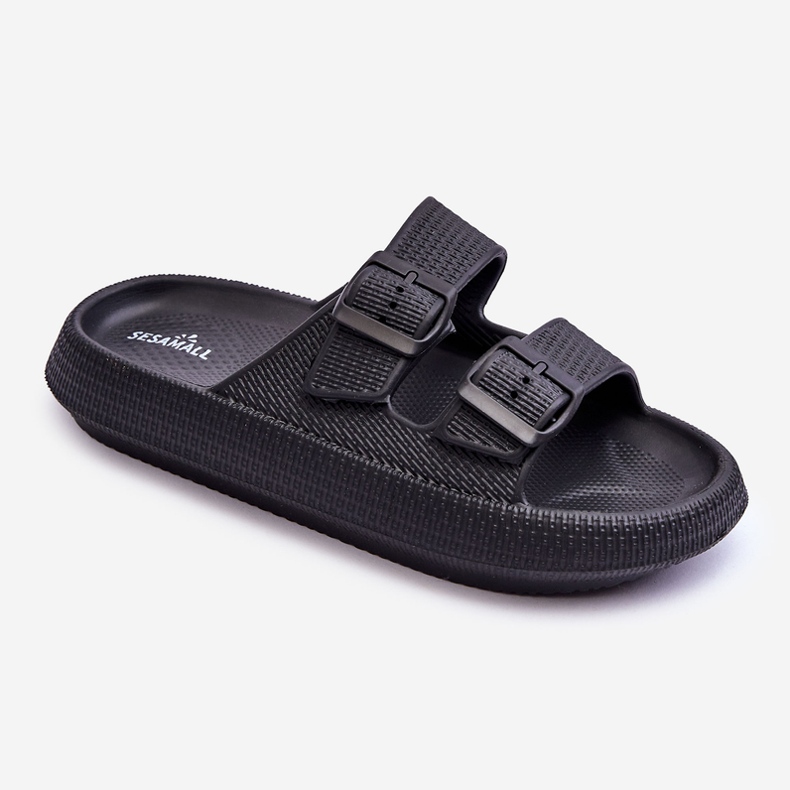 Pantuflas De Mujer De Espuma Con Rayas Negro Sharmen 1 Pantuflas De Mujer De Espuma Con Rayas Negro Sharmen 1