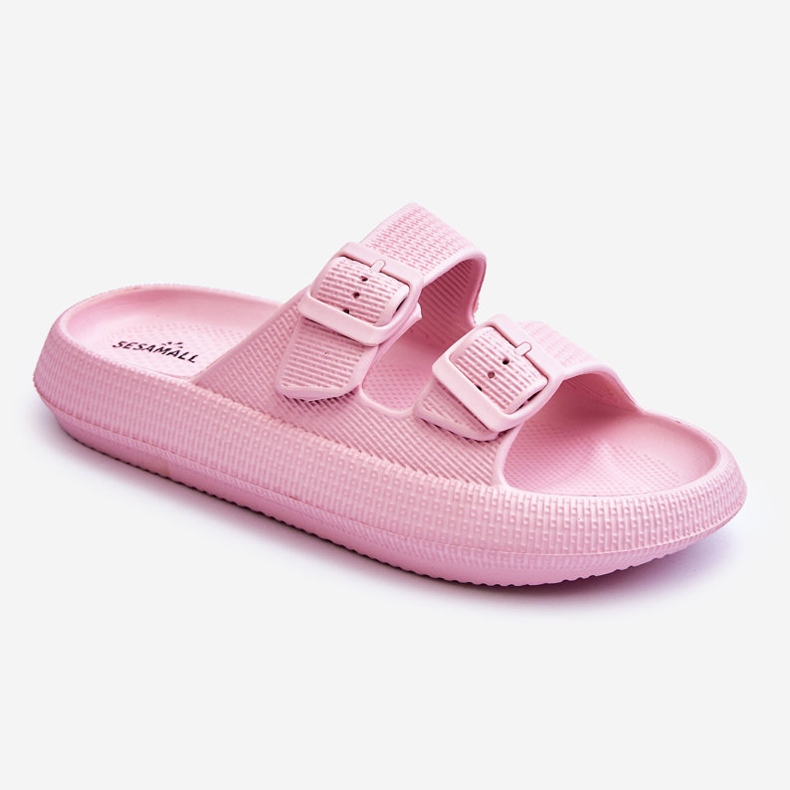 Pantuflas De Mujer De Espuma Con Rayas Rosa Sharmen rosado 1