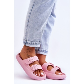 Pantuflas De Mujer De Espuma Con Rayas Rosa Sharmen rosado 3