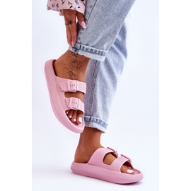Pantuflas De Mujer De Espuma Con Rayas Rosa Sharmen rosado 7