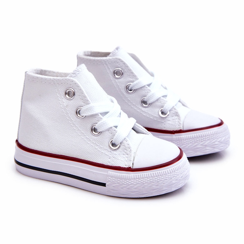 Zapatillas altas para niños, blancas blanco 1