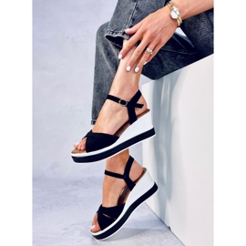 Sandalias con cuña de Winkler Black negro 4