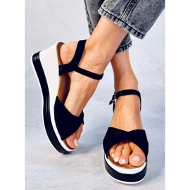 Sandalias con cuña de Winkler Black negro 5