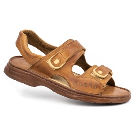 ŁUKPOL Sandalias hombre piel 812 marrón 3