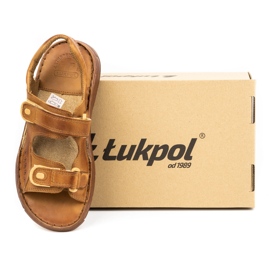 ŁUKPOL Sandalias hombre piel 812 marrón 1