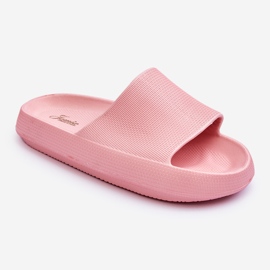 Fashion Zapatillas de espuma de moda en una plataforma masiva rosa Linnea rosado 1