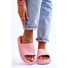 Fashion Zapatillas de espuma de moda en una plataforma masiva rosa Linnea rosado 3