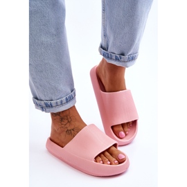 Fashion Zapatillas de espuma de moda en una plataforma masiva rosa Linnea rosado 6