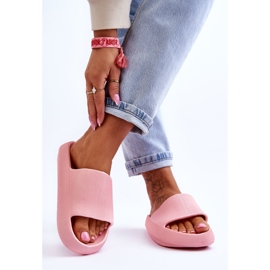 Fashion Zapatillas de espuma de moda en una plataforma masiva rosa Linnea rosado 4