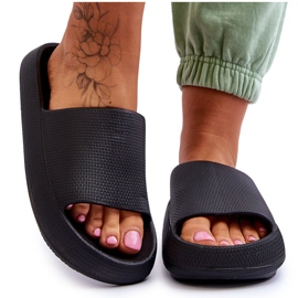 Fashion Zapatillas de espuma de moda en una plataforma gruesa Linnea negra negro 8