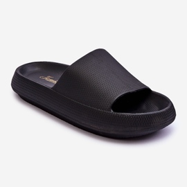 Fashion Zapatillas de espuma de moda en una plataforma gruesa Linnea negra negro 1