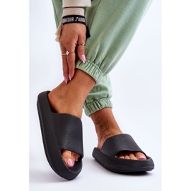 Fashion Zapatillas de espuma de moda en una plataforma gruesa Linnea negra negro 5