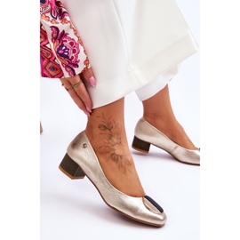 Zapatos De Tacón Bajo De Piel Maciejka 05960-25 Oro dorado 6