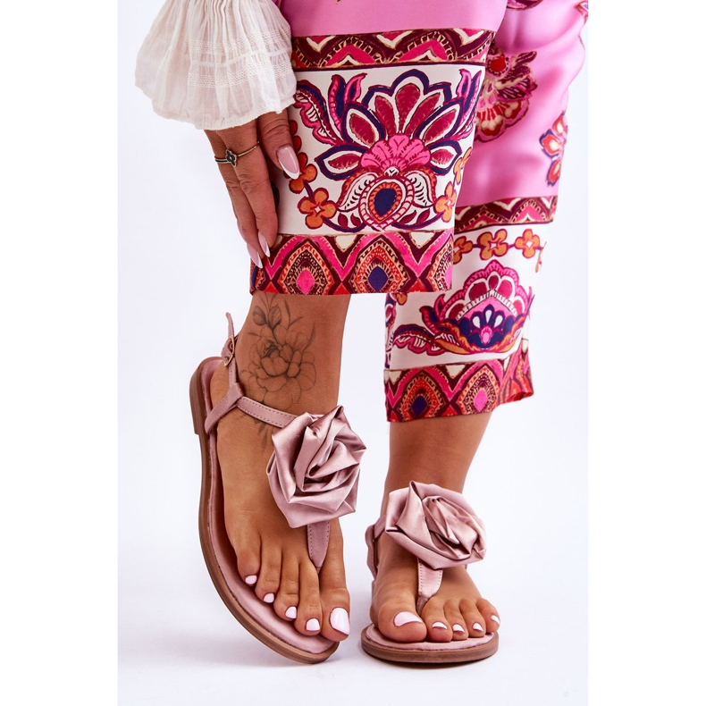 Chanclas De Mujer Con Tejido Rosa Nude Carisma 1