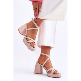 FS1 Tacones De Moda Y Sandalias De Plataforma Beige Secret Rose 3