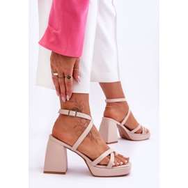 FS1 Tacones De Moda Y Sandalias De Plataforma Beige Secret Rose 5