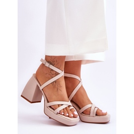 FS1 Tacones De Moda Y Sandalias De Plataforma Beige Secret Rose 7