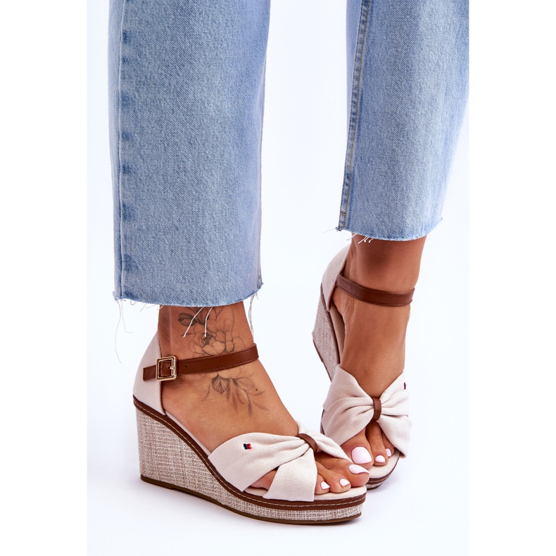 PS1 Sandalias Mujer Con Cuña Trenzada Beige Judith 1