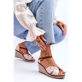 PS1 Sandalias Mujer Con Cuña Trenzada Beige Judith 5