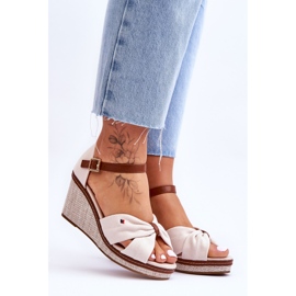 PS1 Sandalias Mujer Con Cuña Trenzada Beige Judith 6