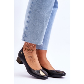 Zapatos De Tacón Bajo De Piel Maciejka 05960-01 Negro 7