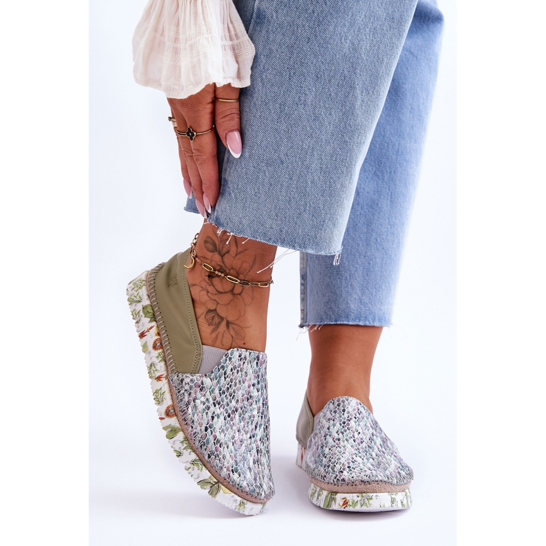 Zapatos sin cordones de cuero para mujer Maciejka 03512-51 Verde 1