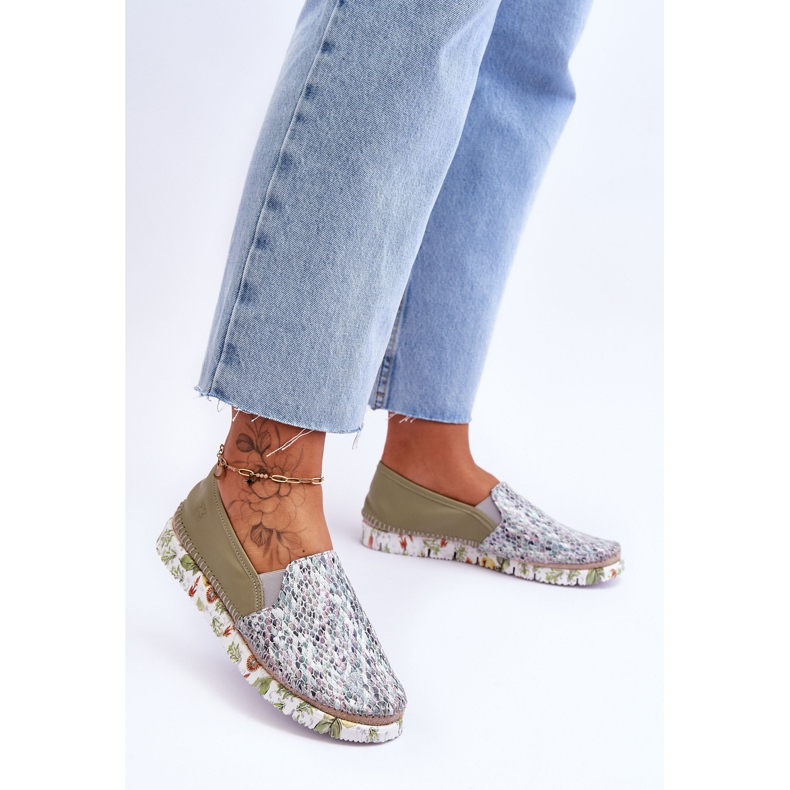 Zapatos sin cordones de cuero para mujer Maciejka 03512-51 Verde 2