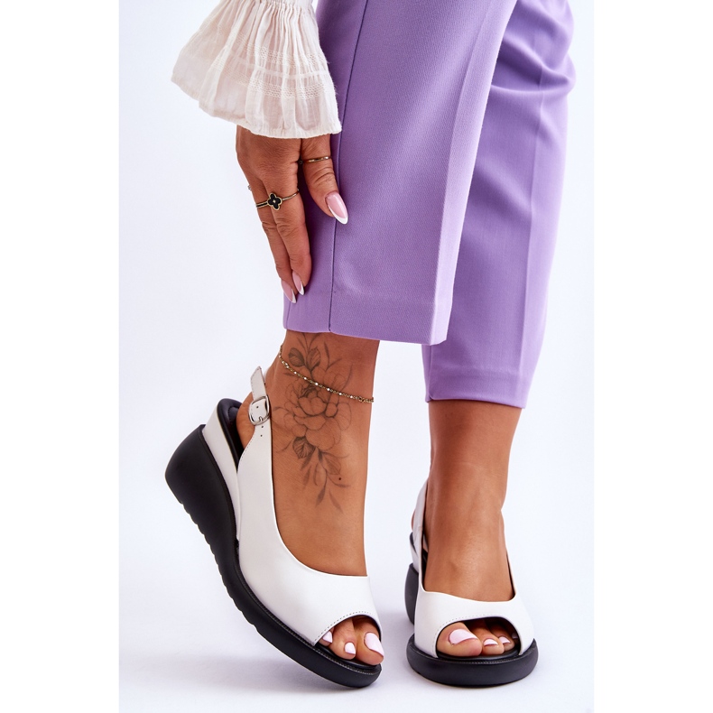 Sandalias Mujer Cuña Sergio Leone SK853 Blanco 1