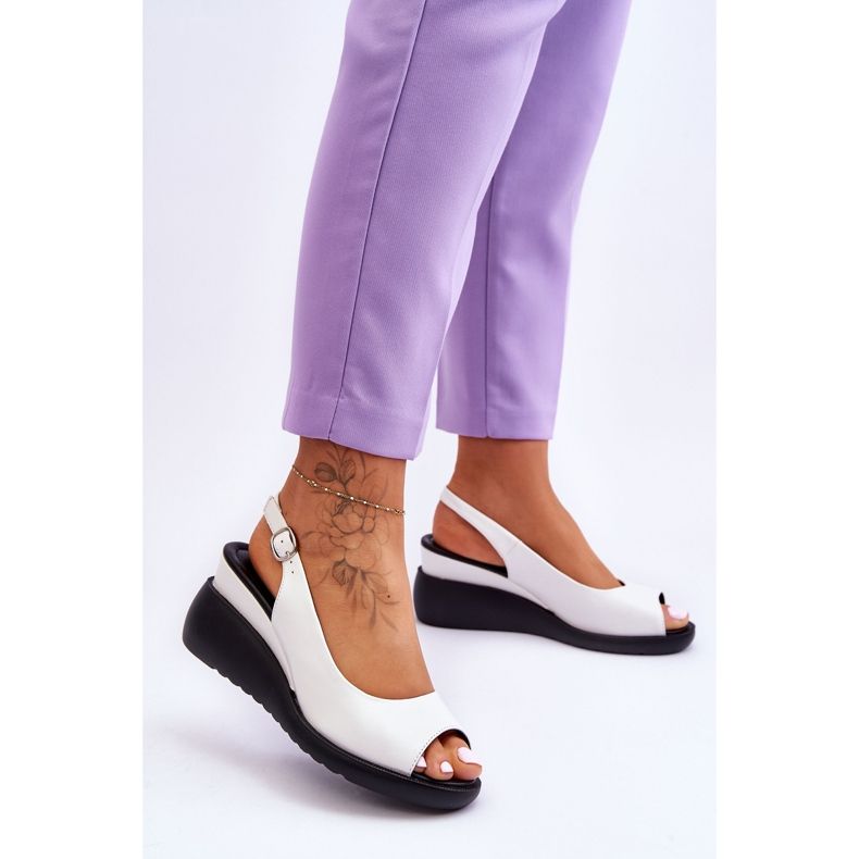 Sandalias Mujer Cuña Sergio Leone SK853 Blanco 2