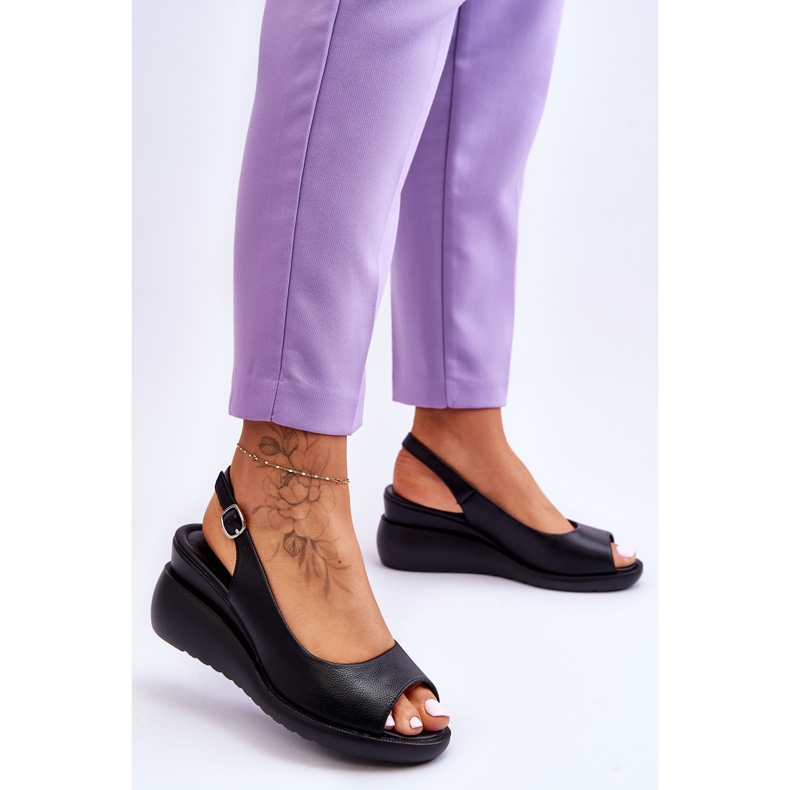 Sandalias Mujer Cuña Sergio Leone SK853 Negro 2